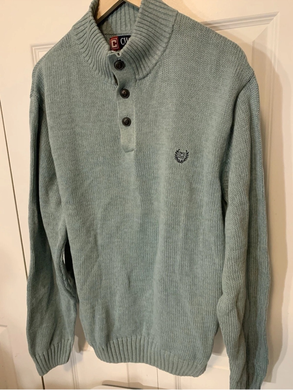 Chaps Sweater Men 2XL Henley Elbow Pads Hunting Camp Green